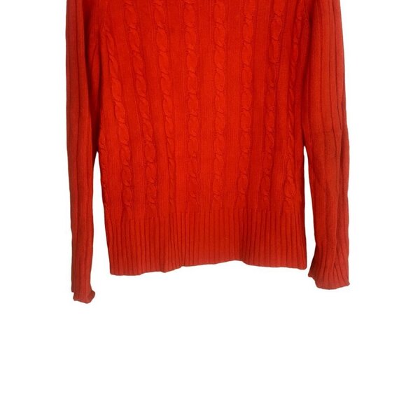 J.Crew Wool Cambridge Chunky Cable Knit Turtleneck Sweater Long Sleeve S Red - Picture 8 of 12